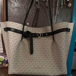 Michael Kors Monogram Beige and Black Tote